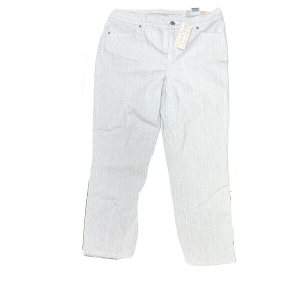 CHICOS Womens So Slimming Striped Girlfriend Crops Size 10 New With Tags‎ Gift - Picture 4 of 10